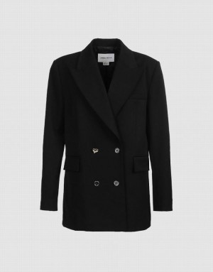 Urban Revivo Plain Double Breasted Women's Blazers Black | KYXEOUV-92