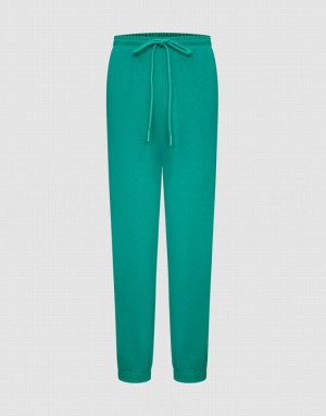 Urban Revivo Plain Drawstring Waist Women's Joggers Green | VRNOHKQ-35