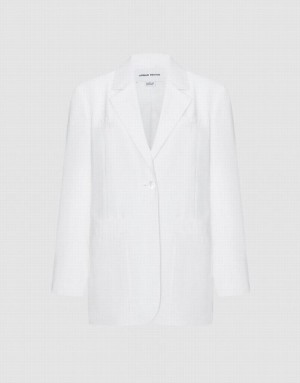 Urban Revivo Plain Single Breasted Women's Blazers White | BKCILWO-19