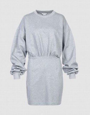 Urban Revivo Plain Women's Casual Dress Grey | KAYQZES-49