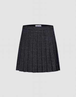 Urban Revivo Pleated A-Line Women's Skirts Black | UDFVSZM-19