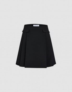 Urban Revivo Pleated A-Line Women's Skirts Black | LUBOJAX-27