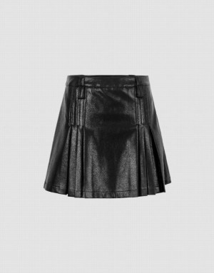 Urban Revivo Pleated Mini A-Line Women's Skirts Black | MIXKJVN-39