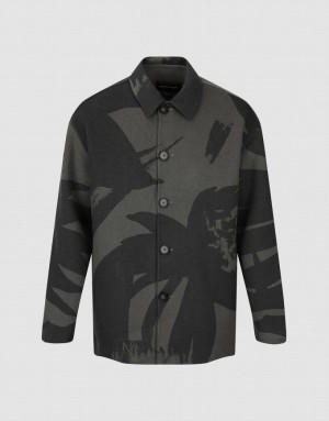 Urban Revivo Printed Straight Men's Jacket Grey | SJAWGXD-39