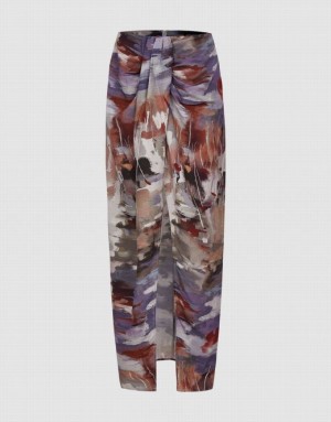 Urban Revivo Printed Straight Women's Skirts Multicolor | BVHNWUT-28