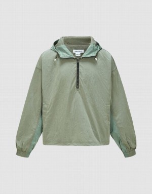 Urban Revivo Raglan Sleeve Loose Overhead Men's Blouse Green | DBZRHPL-67