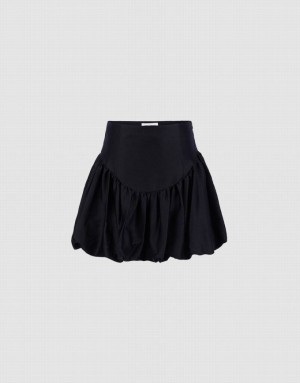 Urban Revivo Ruffle A-Line Women's Skirts Black | JRIXVCU-21