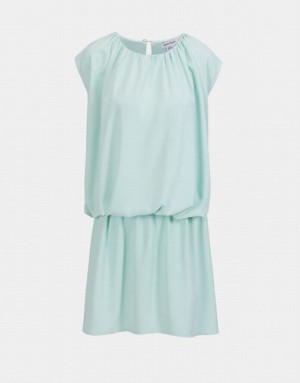 Urban Revivo Ruffle Hem Ruched Sleeveless Women's Casual Dress Green | OMBSGNR-65