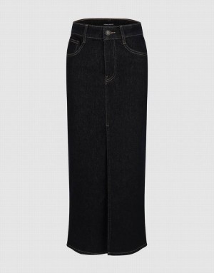 Urban Revivo Skinny Straight Women's Denim Skirt Blue | ORDIZLW-39