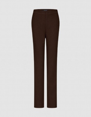 Urban Revivo Skinny Straight Women's Pants Brown | VWYTNLF-20