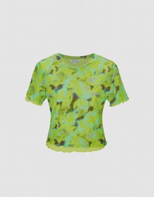 Urban Revivo Skinny Women's T-Shirts Green | NYDZAQR-97