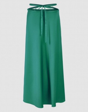 Urban Revivo Split Hem A-Line Women's Skirts Green | LIMRXYC-18