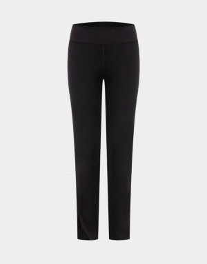 Urban Revivo Split Hem Stretch Knitted Long Skinny Women's Pants Black | CJEVHTY-74