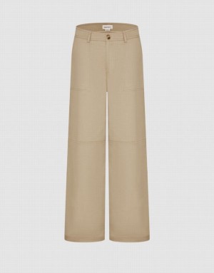 Urban Revivo Straight Leg Cargo Women's Pants Khaki | ZUGRISB-63