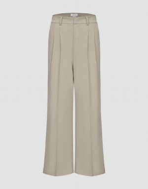 Urban Revivo Straight Leg Women's Pants Khaki | MYNTVSA-42