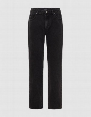 Urban Revivo Straight Men's Jeans Black | OGAPDER-62