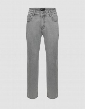 Urban Revivo Straight Men's Jeans Grey | KXTNPCO-61