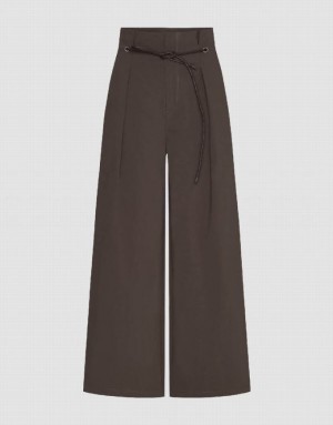 Urban Revivo Straight Women's Pants Brown | ITDFVPM-21