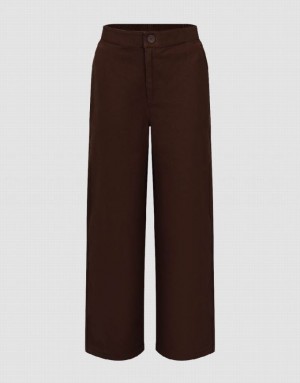 Urban Revivo Straight Women's Pants Coffee | OTVWKRY-59