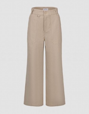 Urban Revivo Straight Women's Pants Khaki | KVZHOUN-71