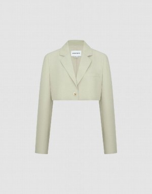 Urban Revivo Tailored A-Line Women's Blazers Green | CPRTDFN-32