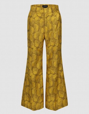 Urban Revivo Tailored Printed Flare Women's Pants Orange | IAROJKM-71