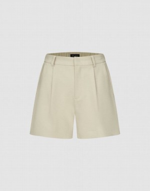 Urban Revivo Tailored Regular Women's Shorts Khaki | WMLTAEX-16