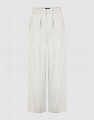 Urban Revivo Tailored Straight Women's Pants White | HPJOVXW-03