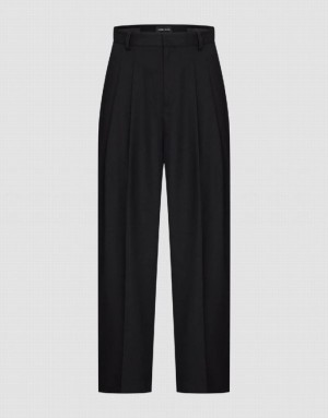 Urban Revivo Tailored Wide-Leg Women's Pants Black | GYOIJSM-09