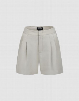 Urban Revivo Tailored Women's Shorts Grey | NCIKHGM-67