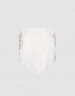 Urban Revivo Textured Women's Camisole White | WTIXGSH-62