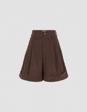 Urban Revivo Urban Regular Women's Shorts Coffee | TWBCQDO-92