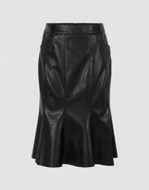 Urban Revivo Vegan Leather Mini Fishtail Women's Skirts Black | SBATLPD-47