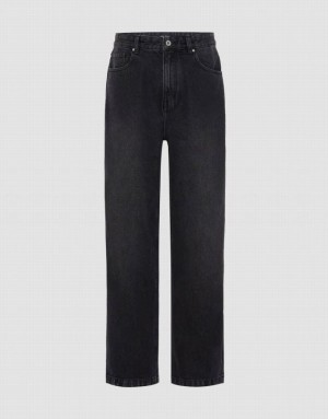 Urban Revivo Wide-Leg Men's Jeans Dark Grey | ZWIAFLG-87