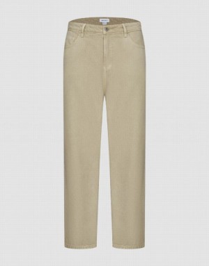 Urban Revivo Wide-Leg Men's Jeans Khaki | EOSMJAG-91