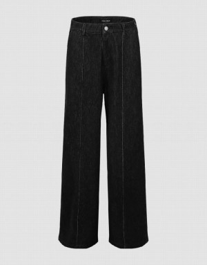 Urban Revivo Wide-Leg Women's Jeans Black | QBJFNHC-85