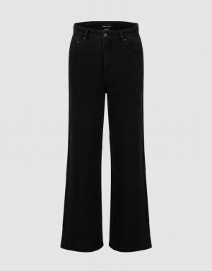 Urban Revivo Wide-Leg Women's Jeans Black | NPHBIQD-81