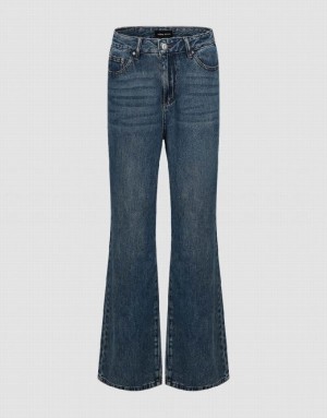 Urban Revivo Wide-Leg Women's Jeans Blue | CRKLTZA-29