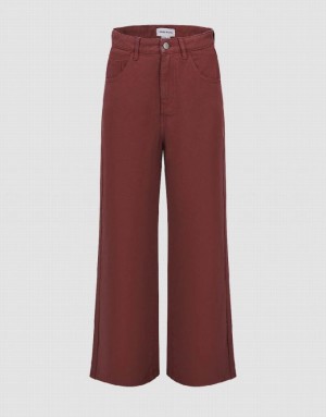 Urban Revivo Wide-Leg Women's Jeans Red | BIAWMLR-23