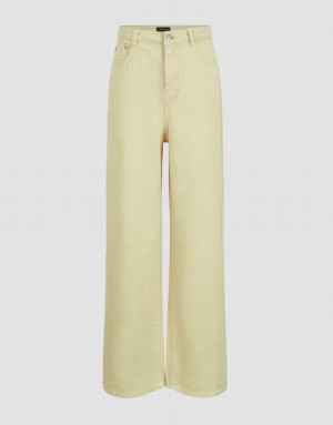 Urban Revivo Wide-Leg Women's Jeans Yellow | ZXDHMJU-45