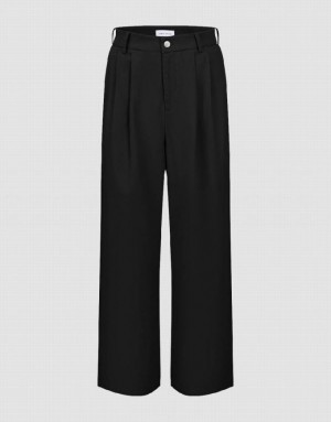 Urban Revivo Wide-Leg Women's Pants Black | GUOEVDQ-18