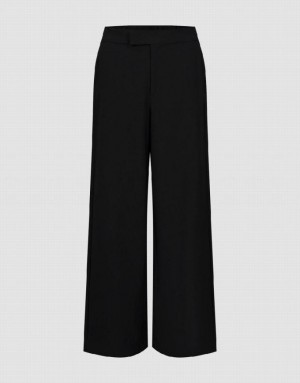 Urban Revivo Wide-Leg Women's Pants Black | KFENWGB-10