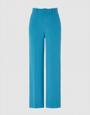 Urban Revivo Wide-Leg Women's Pants Blue | OWPXQLK-30