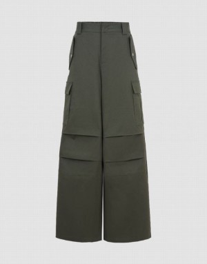 Urban Revivo Wide-Leg Women's Pants Green | NXZYTVM-67