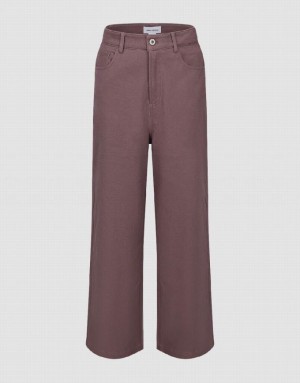 Urban Revivo Wide-Leg Women's Pants Pink | CVFPHIQ-57