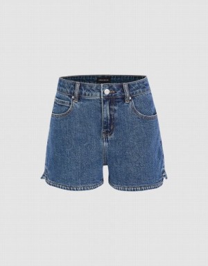 Urban Revivo Women's Denim Shorts Blue | XHKPFDV-63