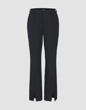 Urban Revivo Woven Long Straight Women's Pants Black | QKTGAUD-92