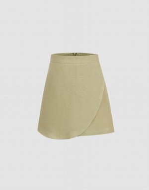 Urban Revivo Wrap Women's Skirts Green | XFUOGWD-25