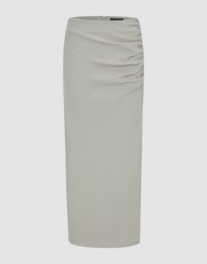 Urban Revivo Wrapped Maxi Women's Skirts Khaki | MWZOFDS-32