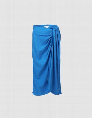 Urban Revivo Wrapped Style Women's Skirts Blue | NOIWSLU-31